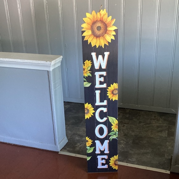 NWT- 48” Vertical Wooden Sunflower 🌻 Glittered WELCOME Fall Decor Sign - Picture 12 of 17